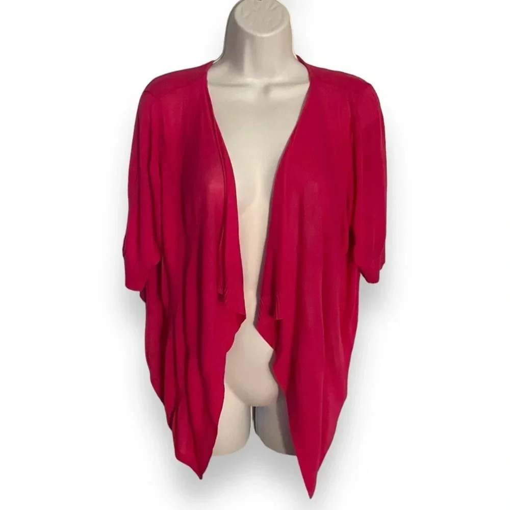 Lane Bryant Vibrant Pink Open-Front Cardigan, Plus Size 18/20 - Picture 8 of 8